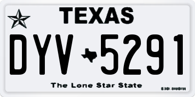 TX license plate DYV5291