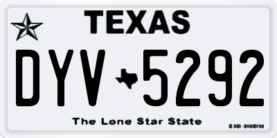 TX license plate DYV5292