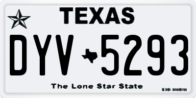 TX license plate DYV5293