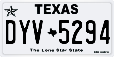 TX license plate DYV5294