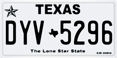 TX license plate DYV5296