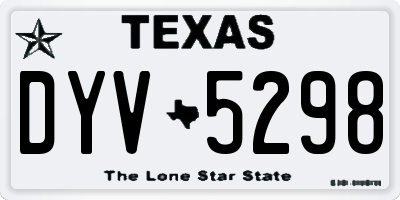 TX license plate DYV5298