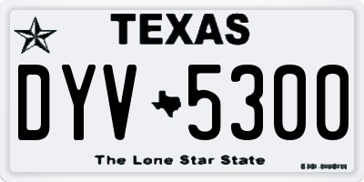 TX license plate DYV5300
