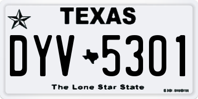 TX license plate DYV5301