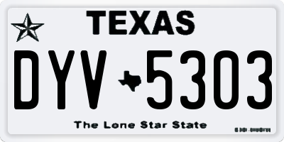 TX license plate DYV5303
