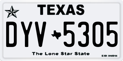 TX license plate DYV5305