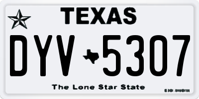 TX license plate DYV5307