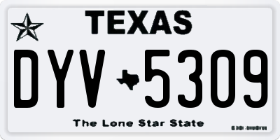TX license plate DYV5309