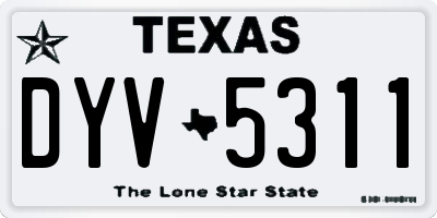 TX license plate DYV5311