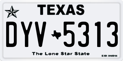 TX license plate DYV5313