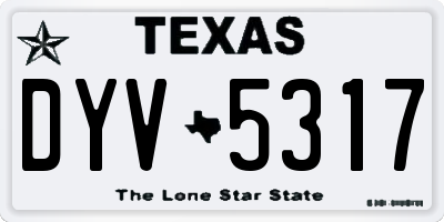 TX license plate DYV5317