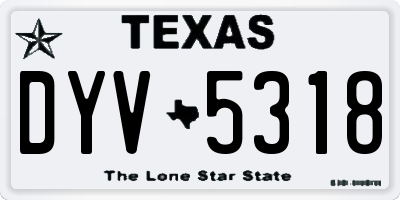 TX license plate DYV5318