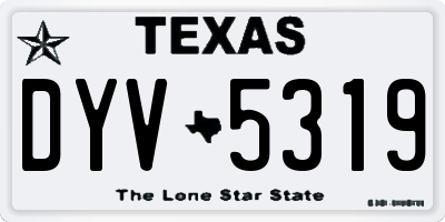 TX license plate DYV5319