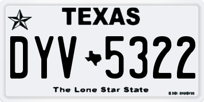 TX license plate DYV5322