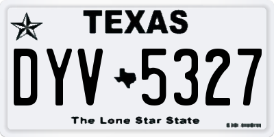 TX license plate DYV5327
