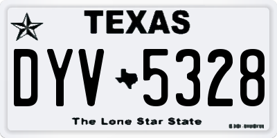 TX license plate DYV5328