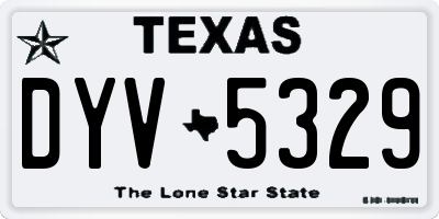 TX license plate DYV5329