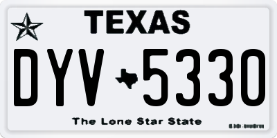 TX license plate DYV5330