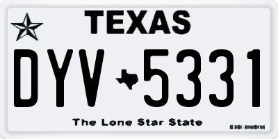 TX license plate DYV5331