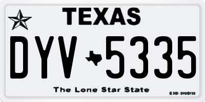 TX license plate DYV5335