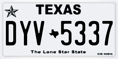 TX license plate DYV5337