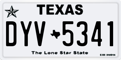 TX license plate DYV5341