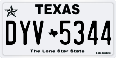 TX license plate DYV5344