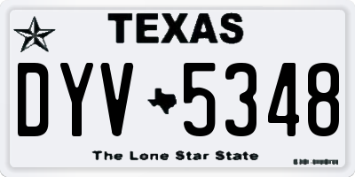 TX license plate DYV5348