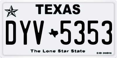 TX license plate DYV5353