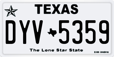 TX license plate DYV5359