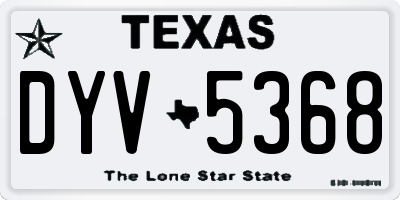 TX license plate DYV5368