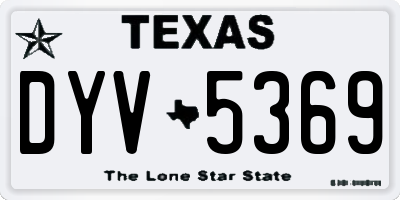 TX license plate DYV5369