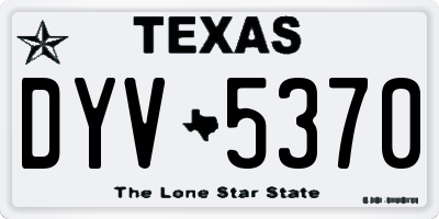 TX license plate DYV5370