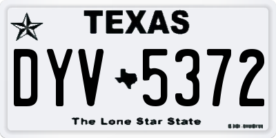 TX license plate DYV5372