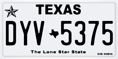 TX license plate DYV5375