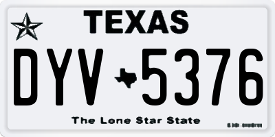 TX license plate DYV5376