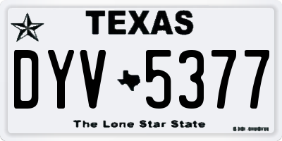 TX license plate DYV5377