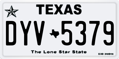 TX license plate DYV5379