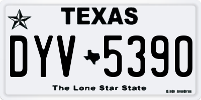 TX license plate DYV5390