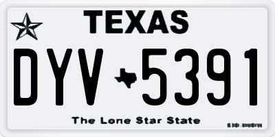 TX license plate DYV5391