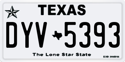 TX license plate DYV5393