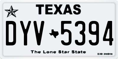 TX license plate DYV5394