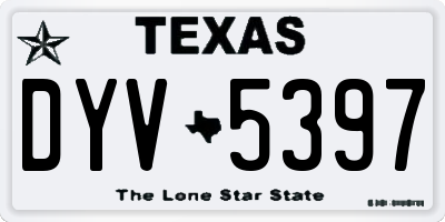 TX license plate DYV5397