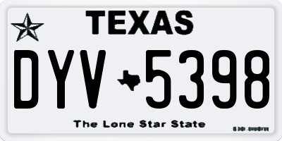 TX license plate DYV5398