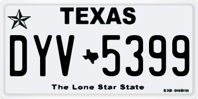 TX license plate DYV5399