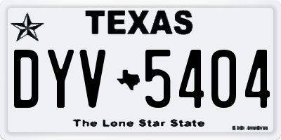 TX license plate DYV5404