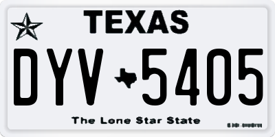 TX license plate DYV5405