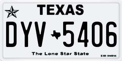 TX license plate DYV5406