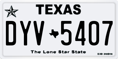 TX license plate DYV5407