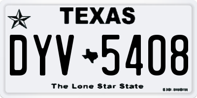 TX license plate DYV5408